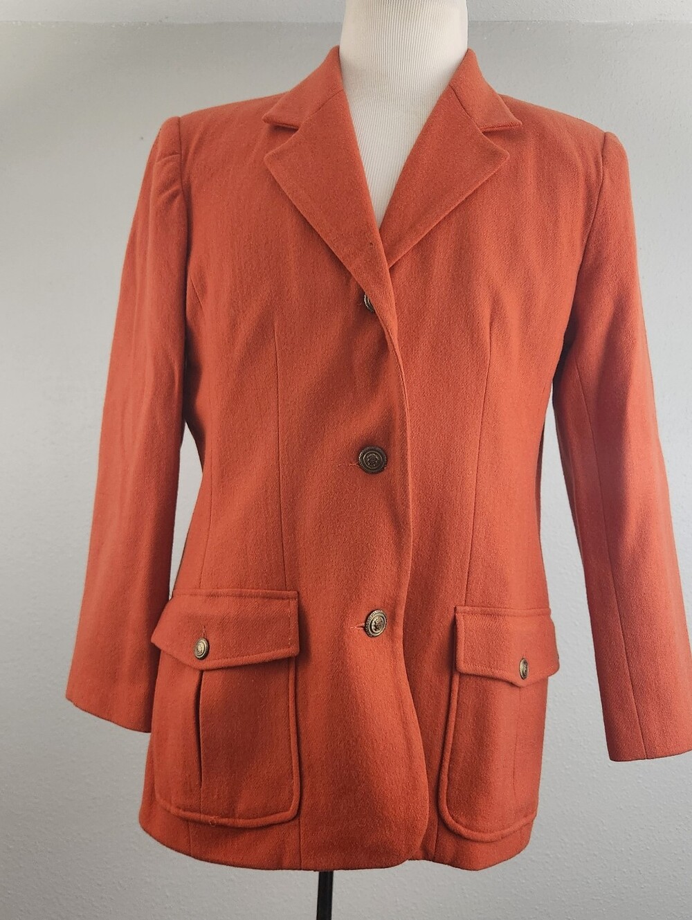 Fundamental Things Tailored Rust Orange Wool Blend Blazer Jacket